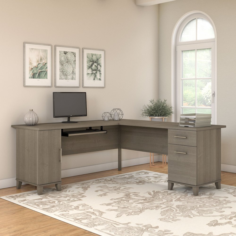 Somerset 72W L Shaped Desk with Storage. Picture 2