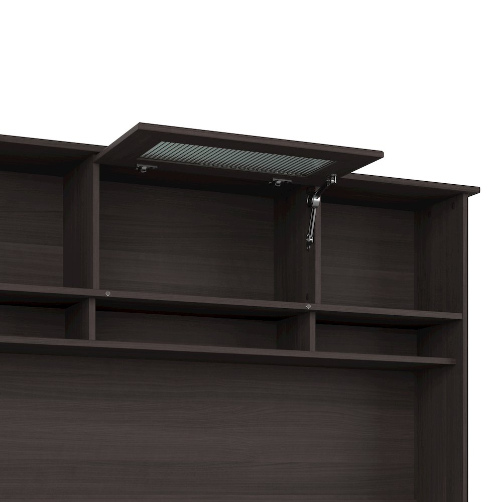 Cabot 60W L Shaped Computer Desk with Hutch, File Cabinet and Bookcase. Picture 4