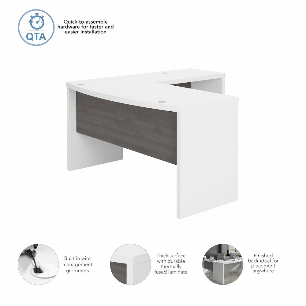 Echo L Shaped Bow Front Desk. Picture 6