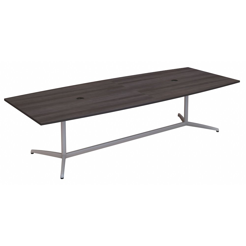 120W x 48D Boat Shaped Conference Table with Metal Base. Picture 1