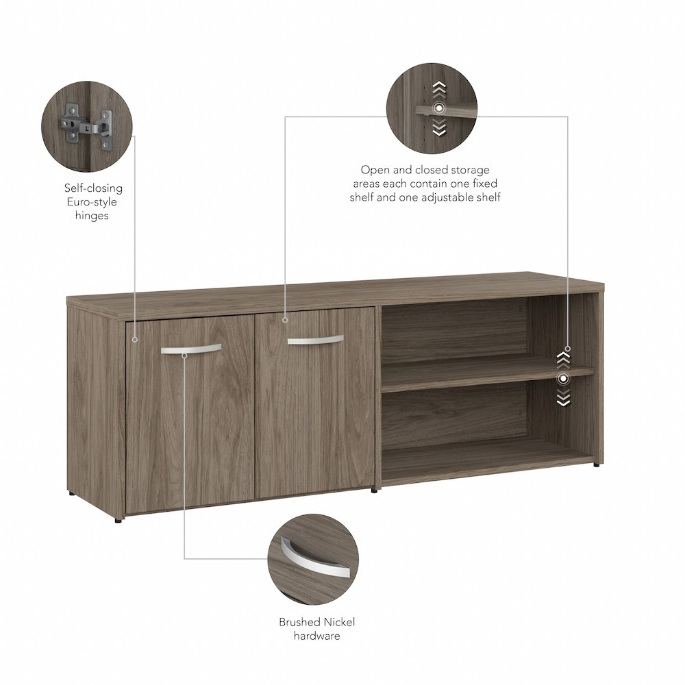 Hybrid Low Storage Cabinet with Doors and Shelves. Picture 7
