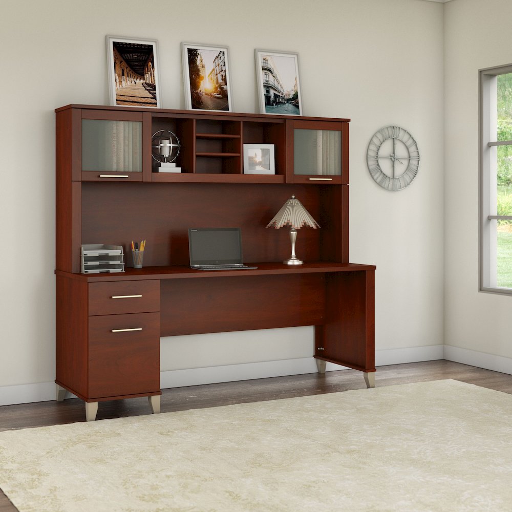 Somerset 72W Office Desk with Drawers and Hutch. Picture 2