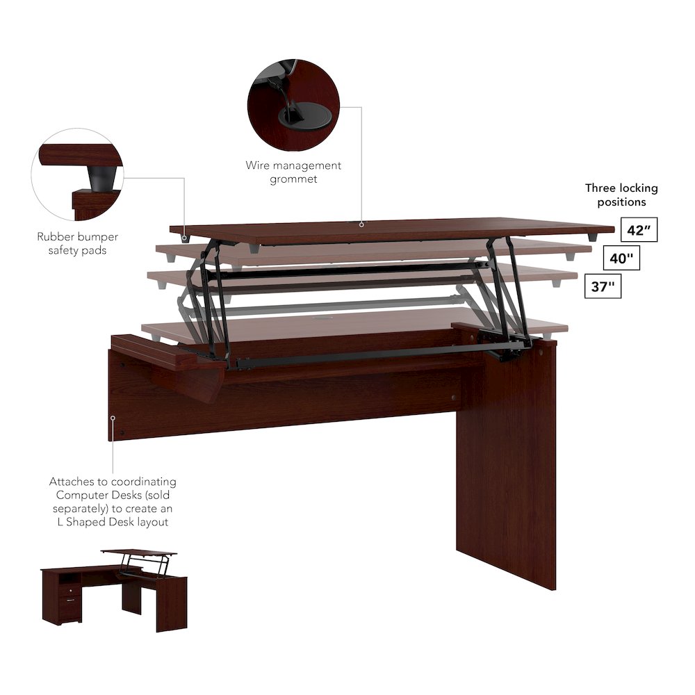 Cabot 3 Position Sit to Stand Desk Return. Picture 6