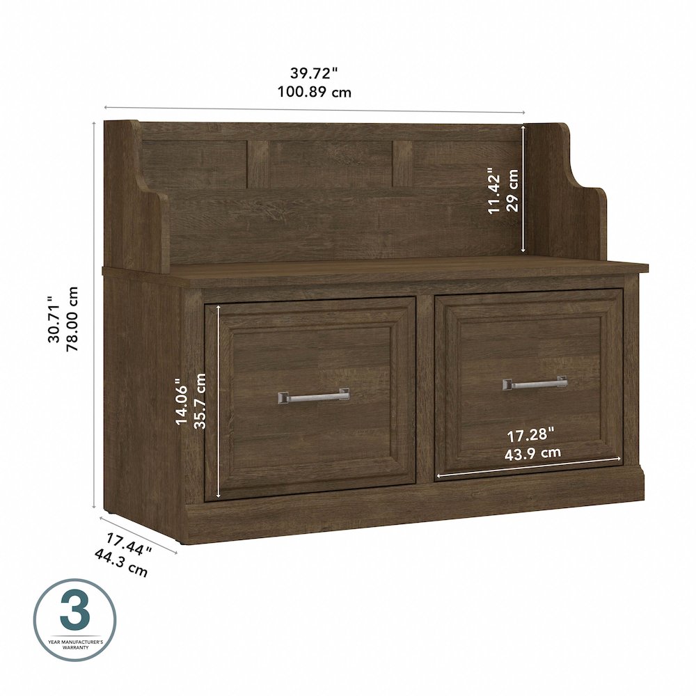 Woodland 40W Entryway Bench with Doors. Picture 9