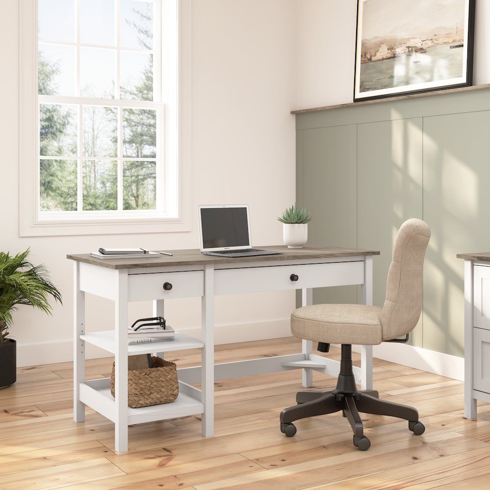 Mayfield 54W Computer Desk with Shelves. Picture 2