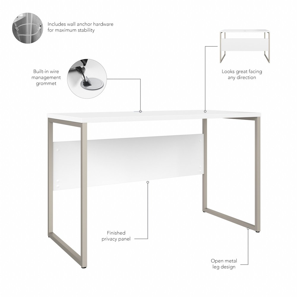 Hybrid 48W x 24D Computer Table Desk with Metal Legs. Picture 7