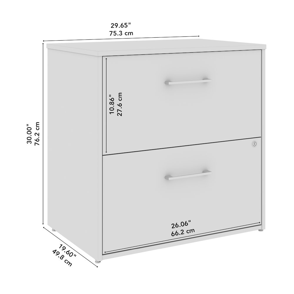 Hustle 2 Drawer Lateral File Cabinet with Lock in Platinum Gray. Picture 9