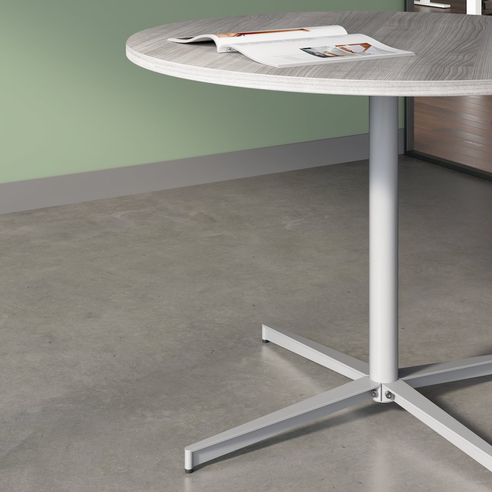 42-inch Round Conference Table with Metal Base in Platinum Gray. Picture 4