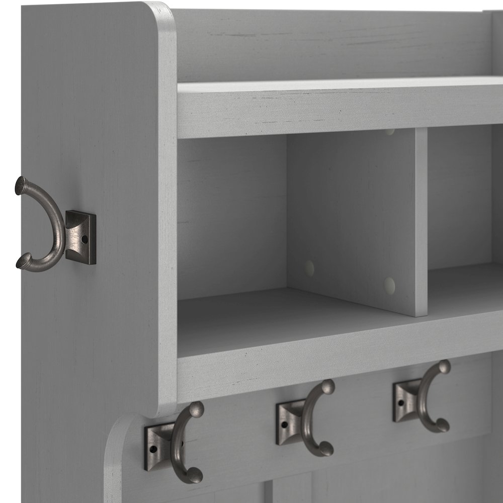 Woodland Full Entryway Storage Set with Coat Rack and Shoe Bench with Doors. Picture 5