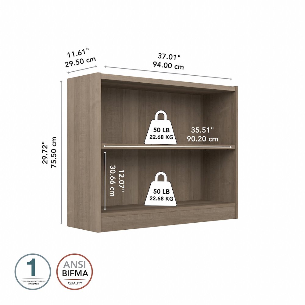 Universal Small 2 Shelf Bookcase. Picture 8