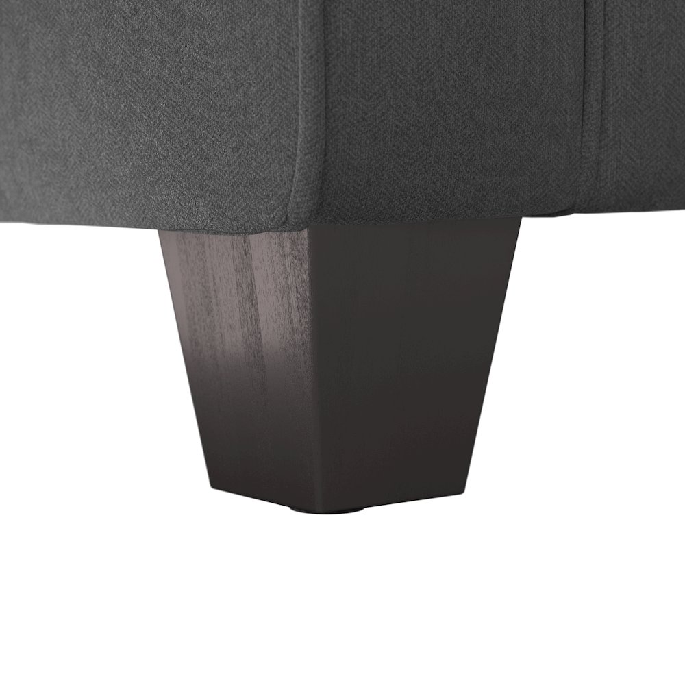 Stockton 61W Loveseat in Charcoal Gray Herringbone. Picture 7