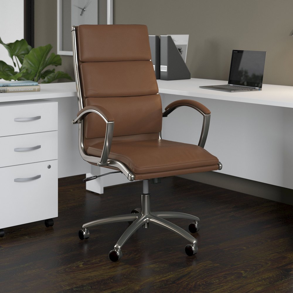 Studio C High Back Leather Executive Office Chair. Picture 2