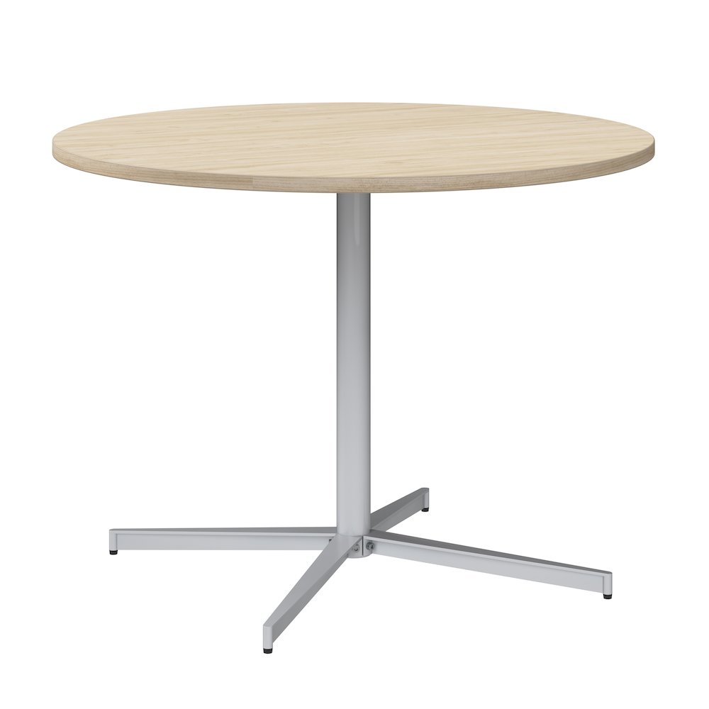42-inch Round Conference Table with Metal Base in Natural Elm. Picture 1