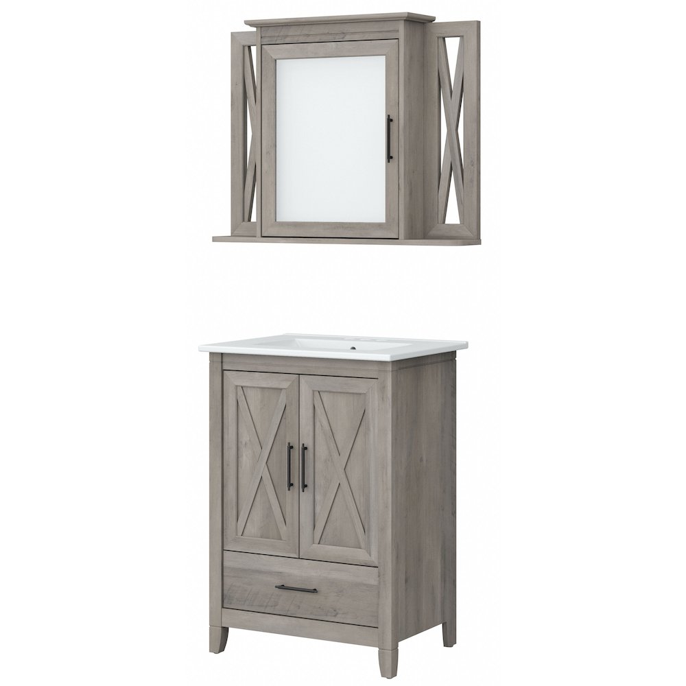 Key West 24W Bathroom Vanity Sink with Mirror. Picture 1