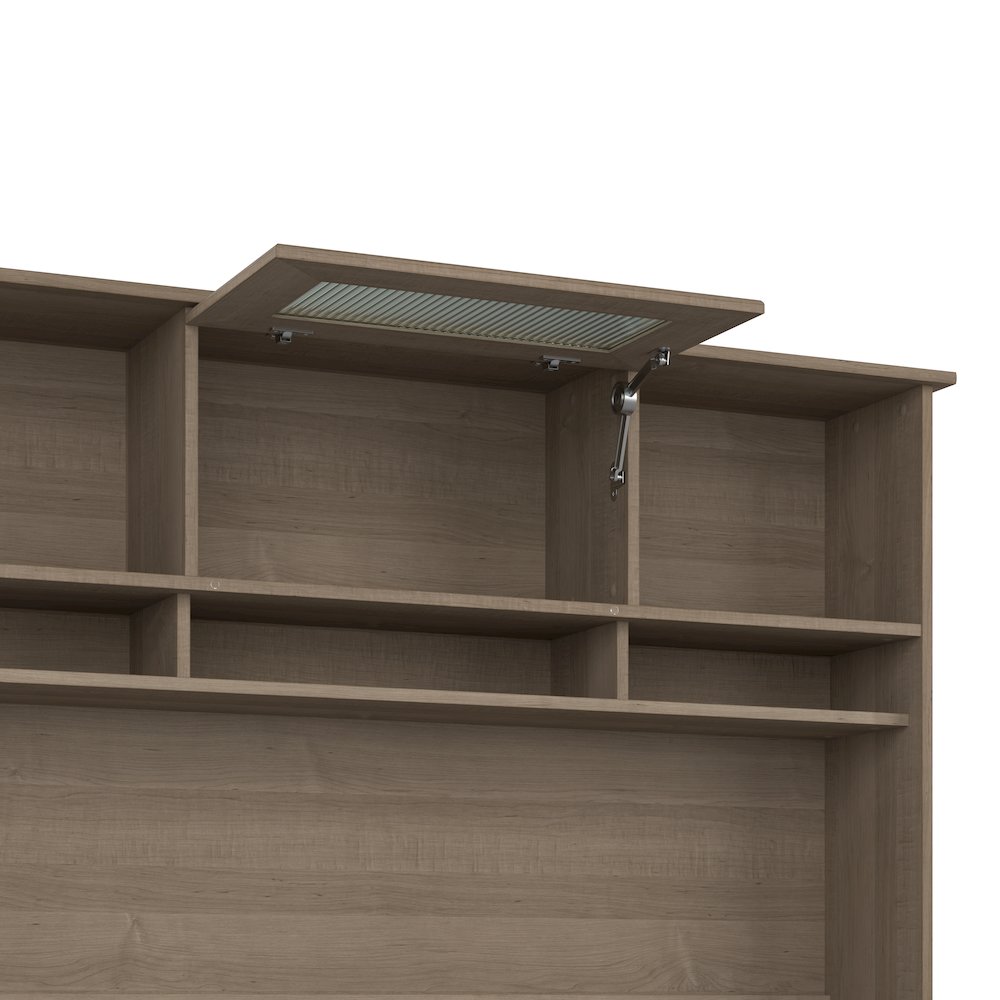 Cabot 60W L Shaped Computer Desk with Hutch, File Cabinet and Bookcase. Picture 4