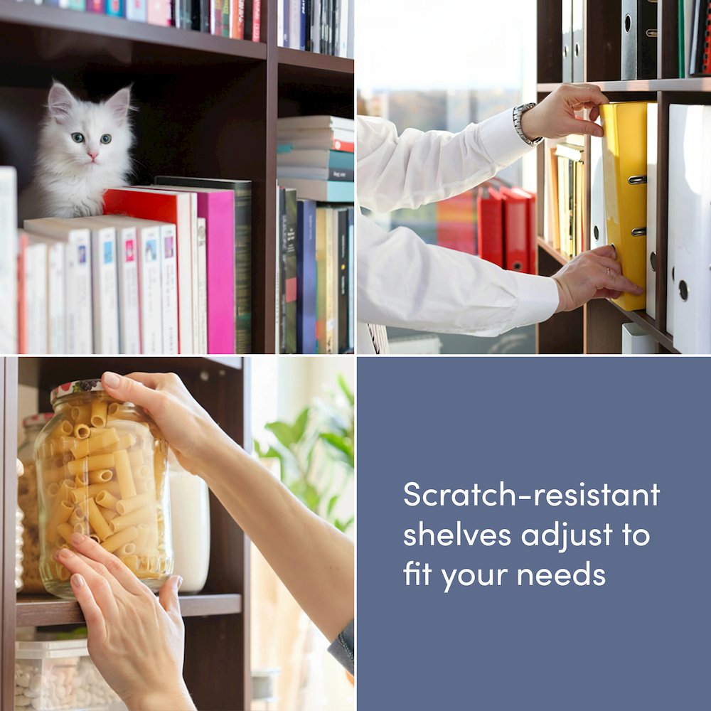 65W U-Shaped Desk with Hutch, Lateral File Cabinet, and Bookcase. Picture 7