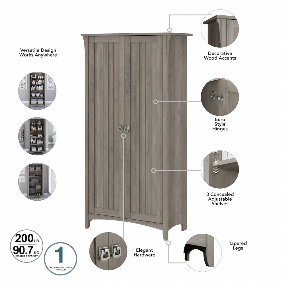 Salinas Bathroom Storage Cabinet with Doors. Picture 8