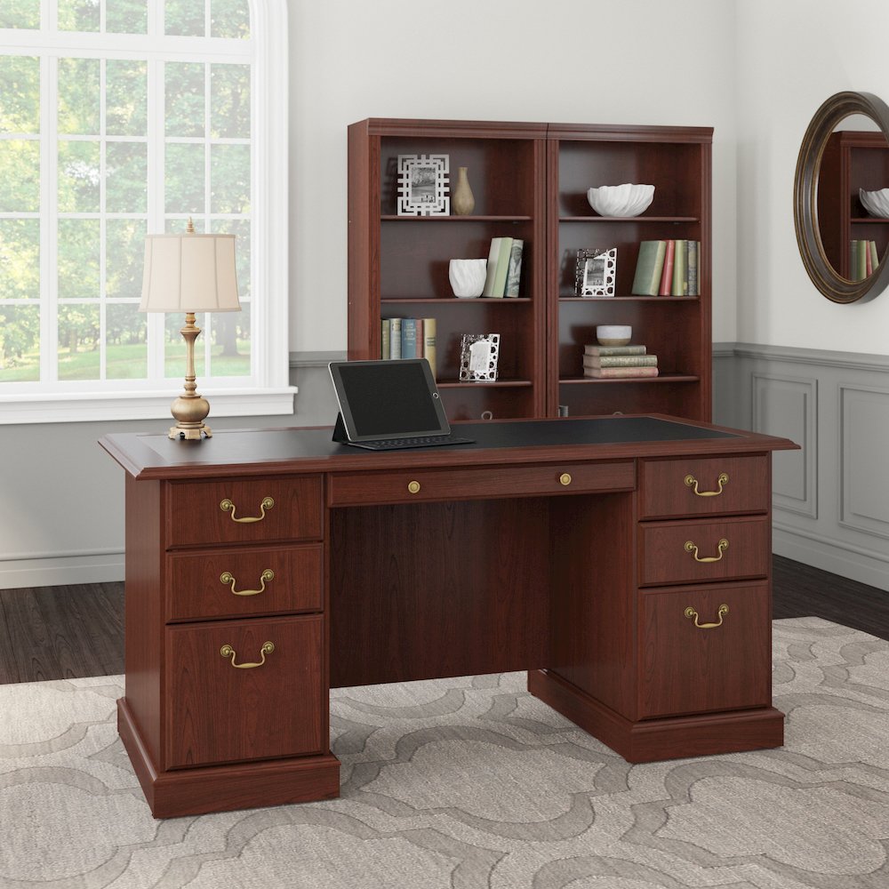 Saratoga Executive Desk and Bookcase Set. Picture 2