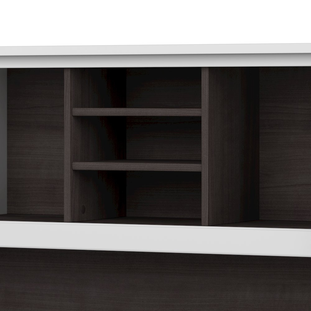 Somerset 72W 3 Position Sit to Stand L Shaped Desk with Hutch. Picture 6