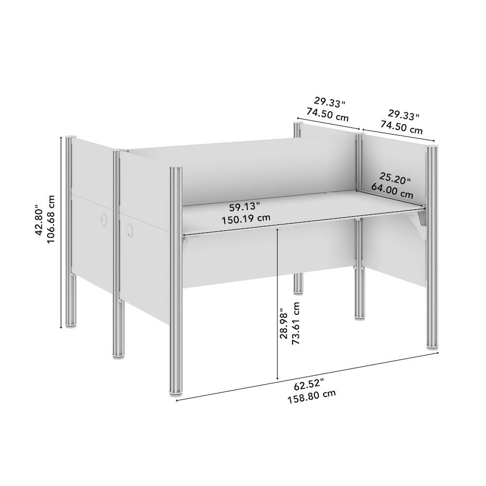 Pro-Biz Simple workstation in White with Gray Tack Board. Picture 7