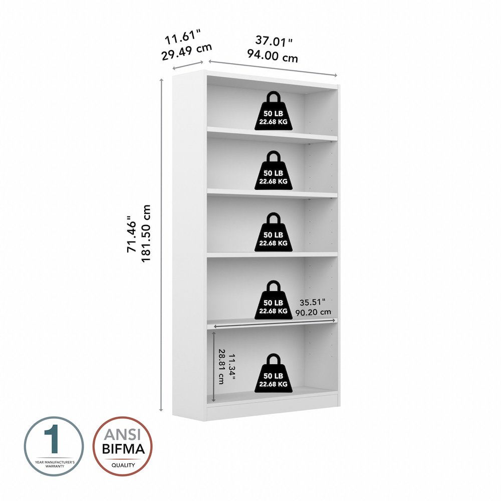 Universal Tall 5 Shelf Bookcase. Picture 9