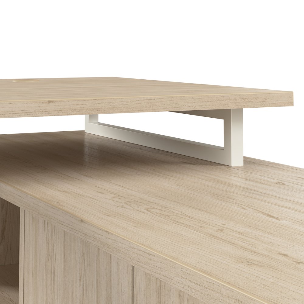 Vista 72W L Shaped Desk with Splayed Metal Legs and Low Storage Cabinet. Picture 10