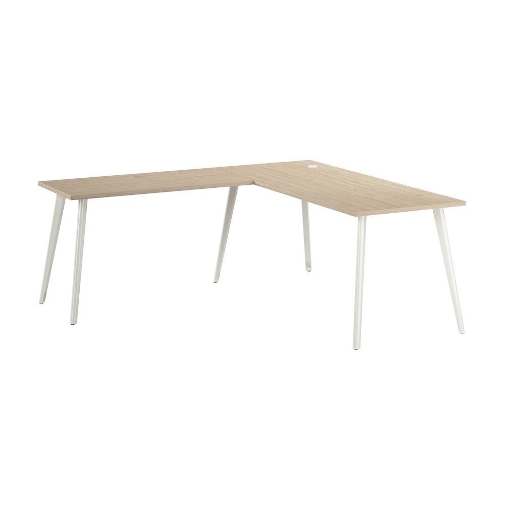 Vista 72W x 30D L Shaped Desk with Splayed Metal Legs. Picture 1
