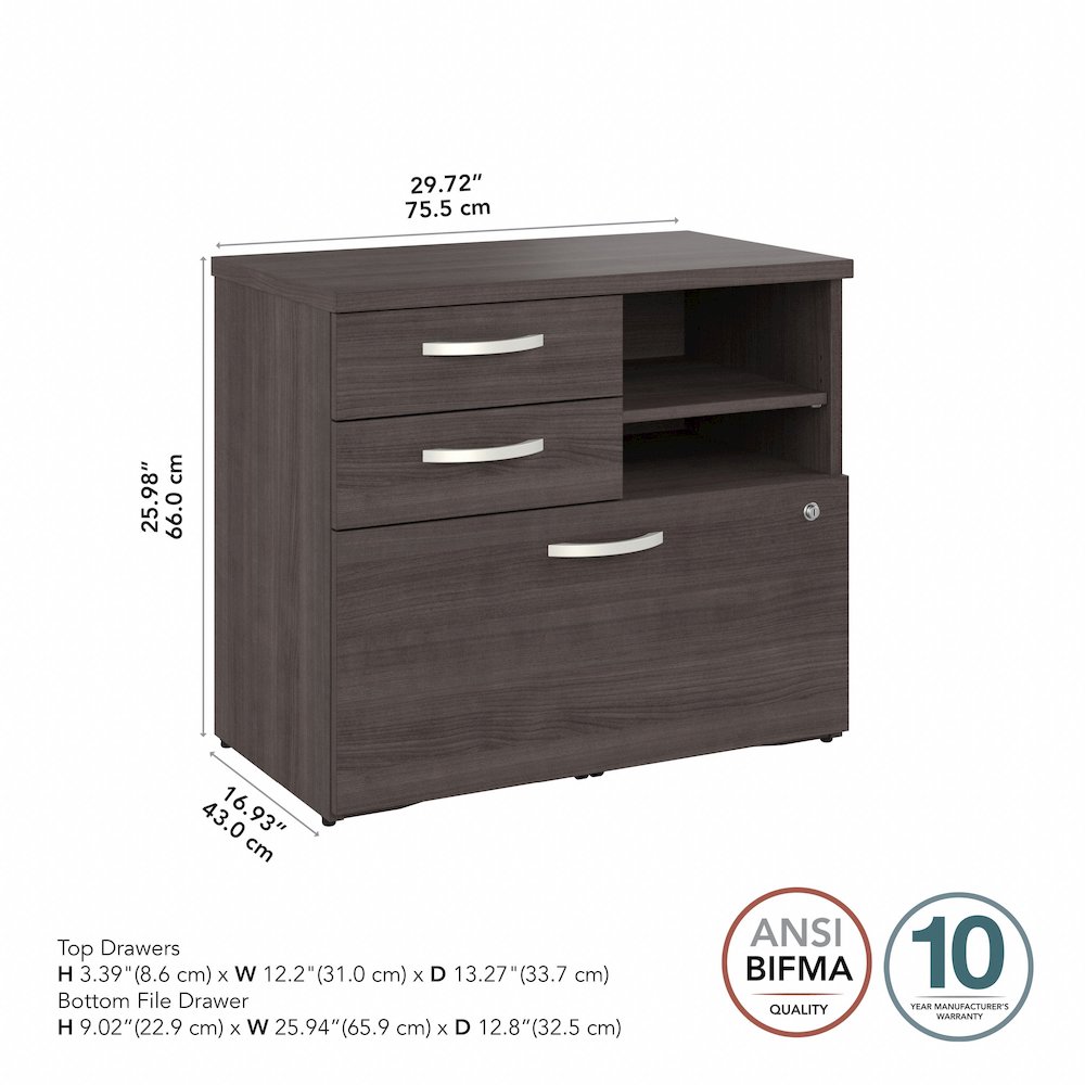 Studio A Office Storage Cabinet with Drawers and Shelves. Picture 7