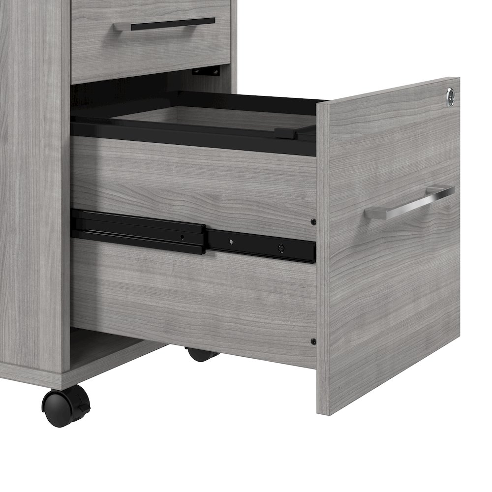 Hustle Rolling Storage Cabinet with Drawers and Shelves in Platinum Gray. Picture 5