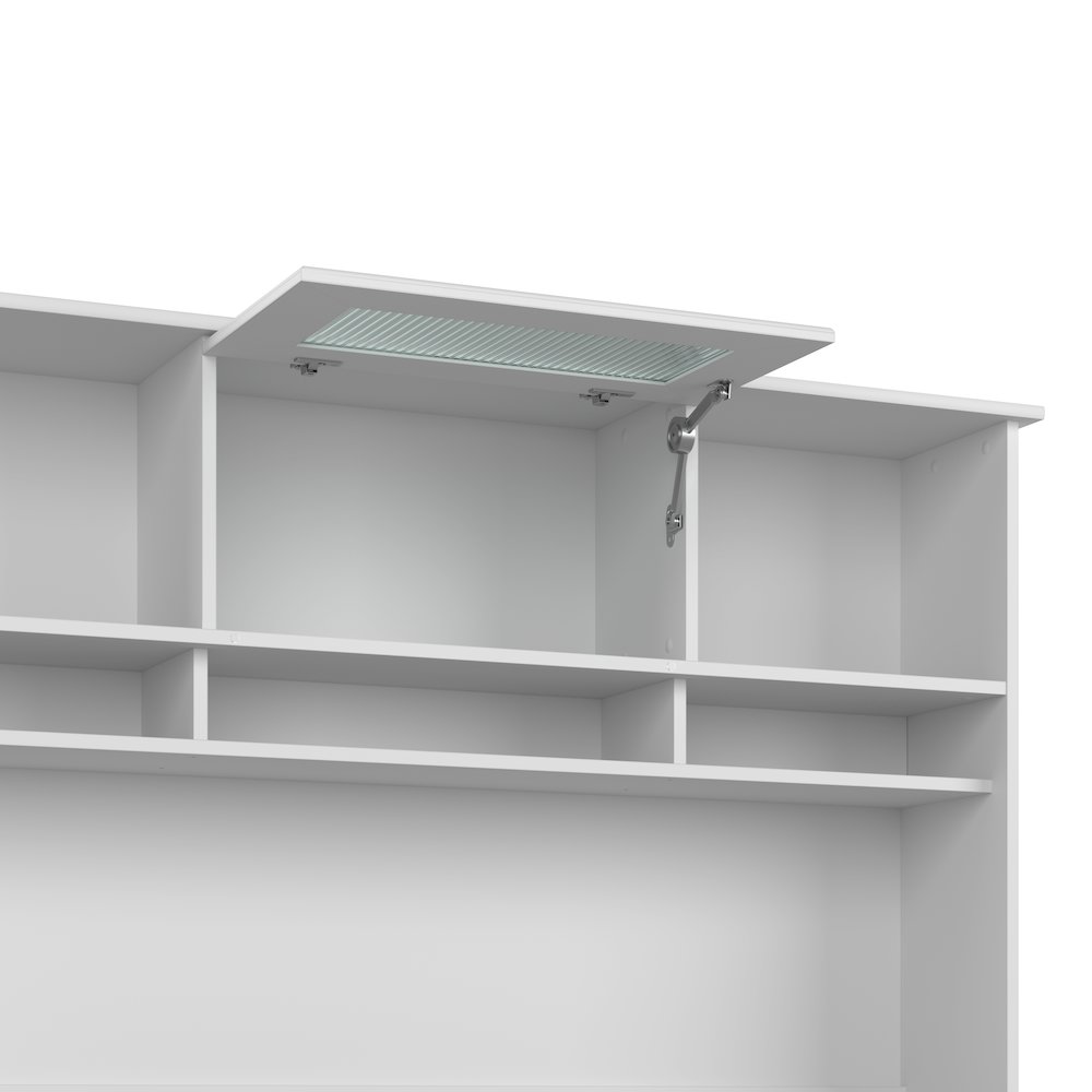 Cabot 60W L Shaped Computer Desk with Hutch and Drawers. Picture 3