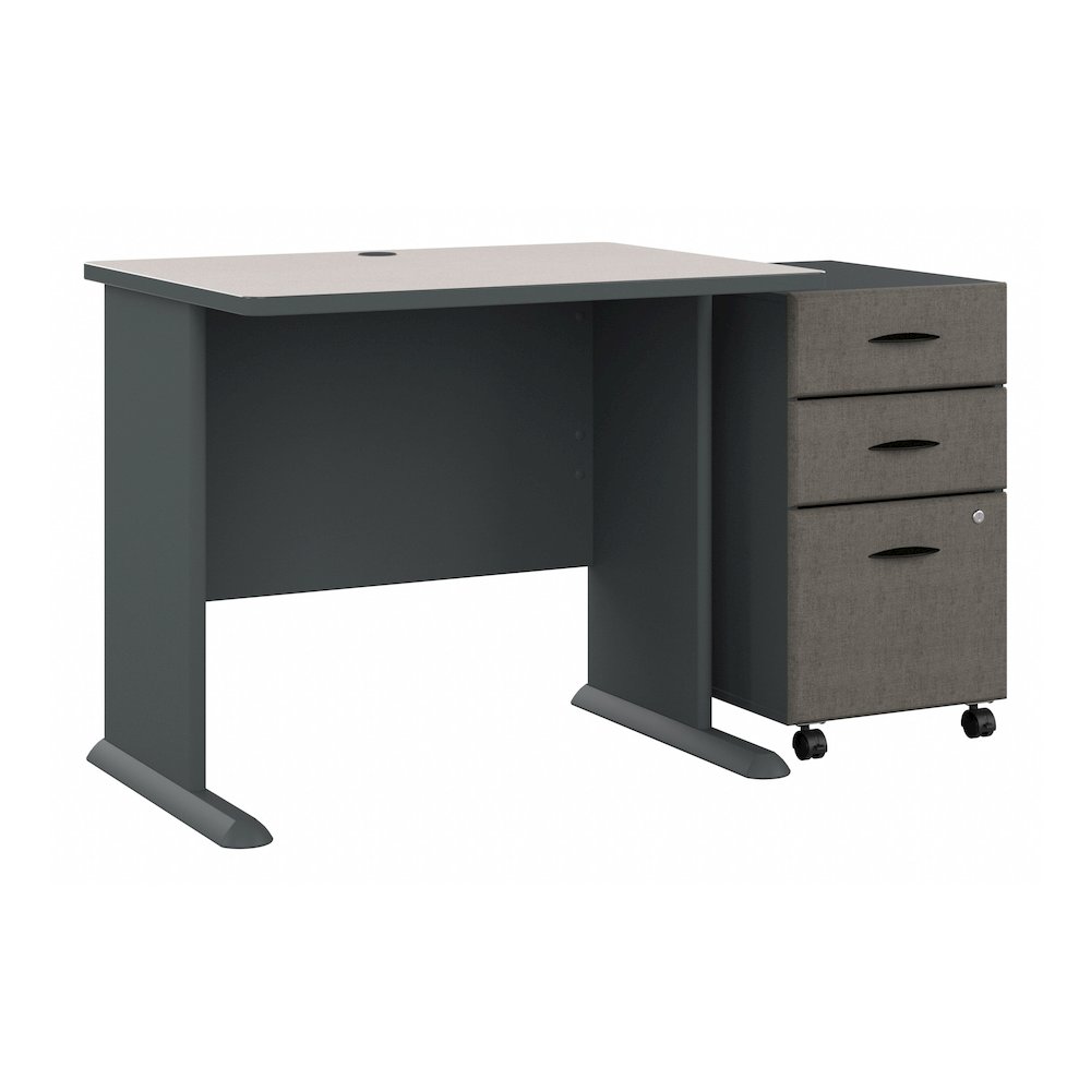 Series A 36W Desk with Mobile File Cabinet. Picture 1