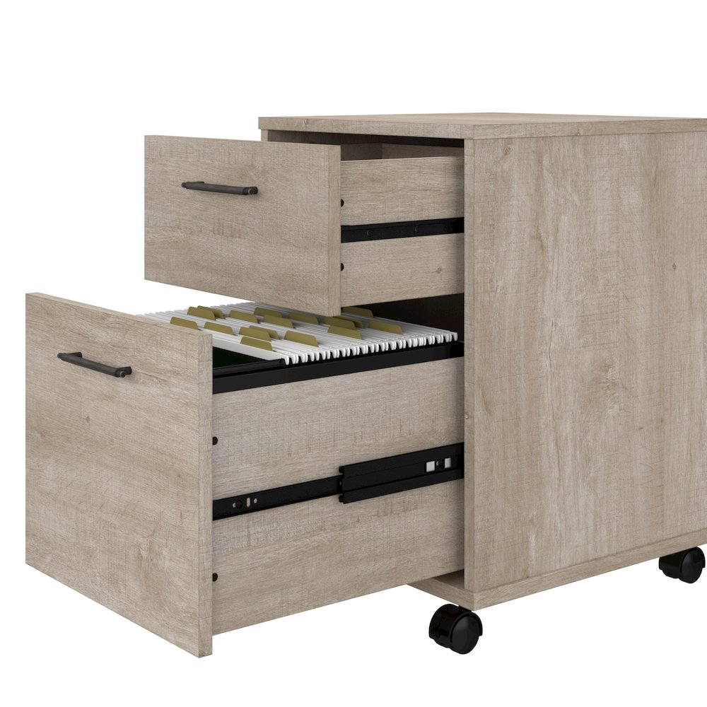 54W Computer Desk with 2 Drawer Lateral File Cabinet and 5 Shelf Bookcase. Picture 4