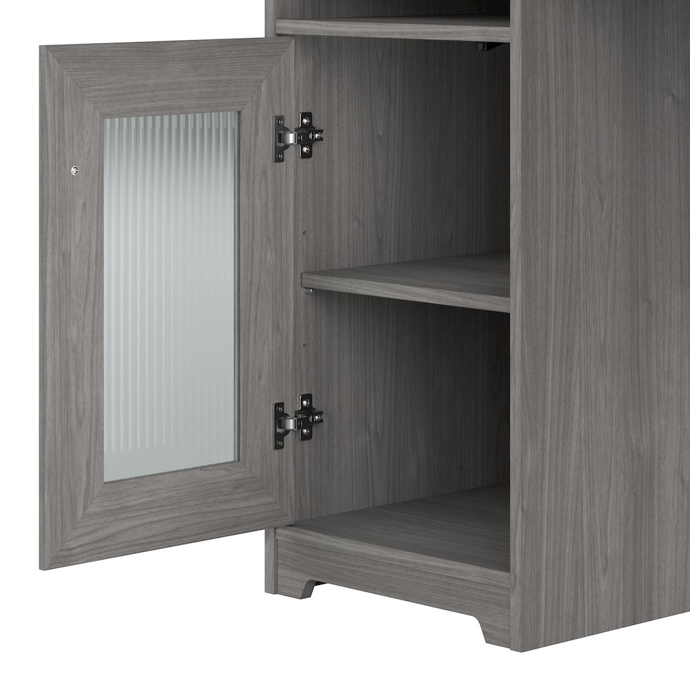 Cabot 60W L Shaped Computer Desk with Hutch, File Cabinet and Bookcase. Picture 3