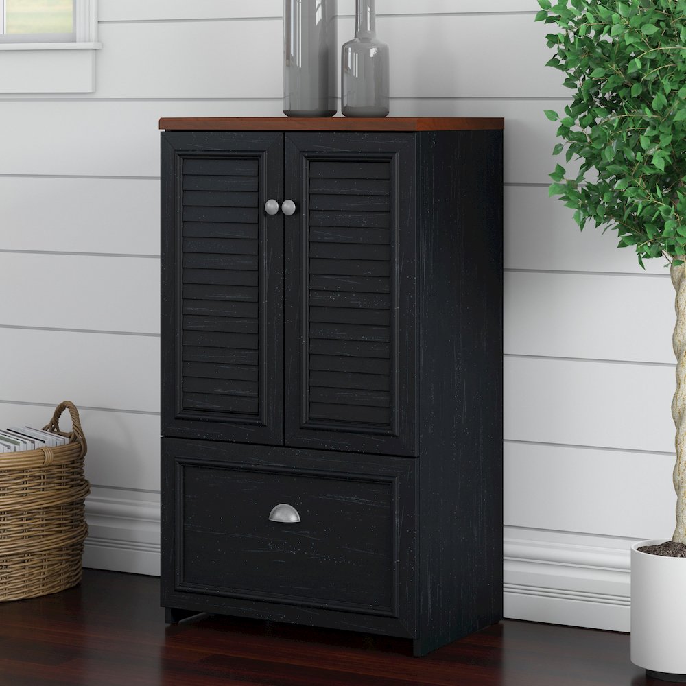 Fairview 2 Door Storage Cabinet with File Drawer. Picture 2