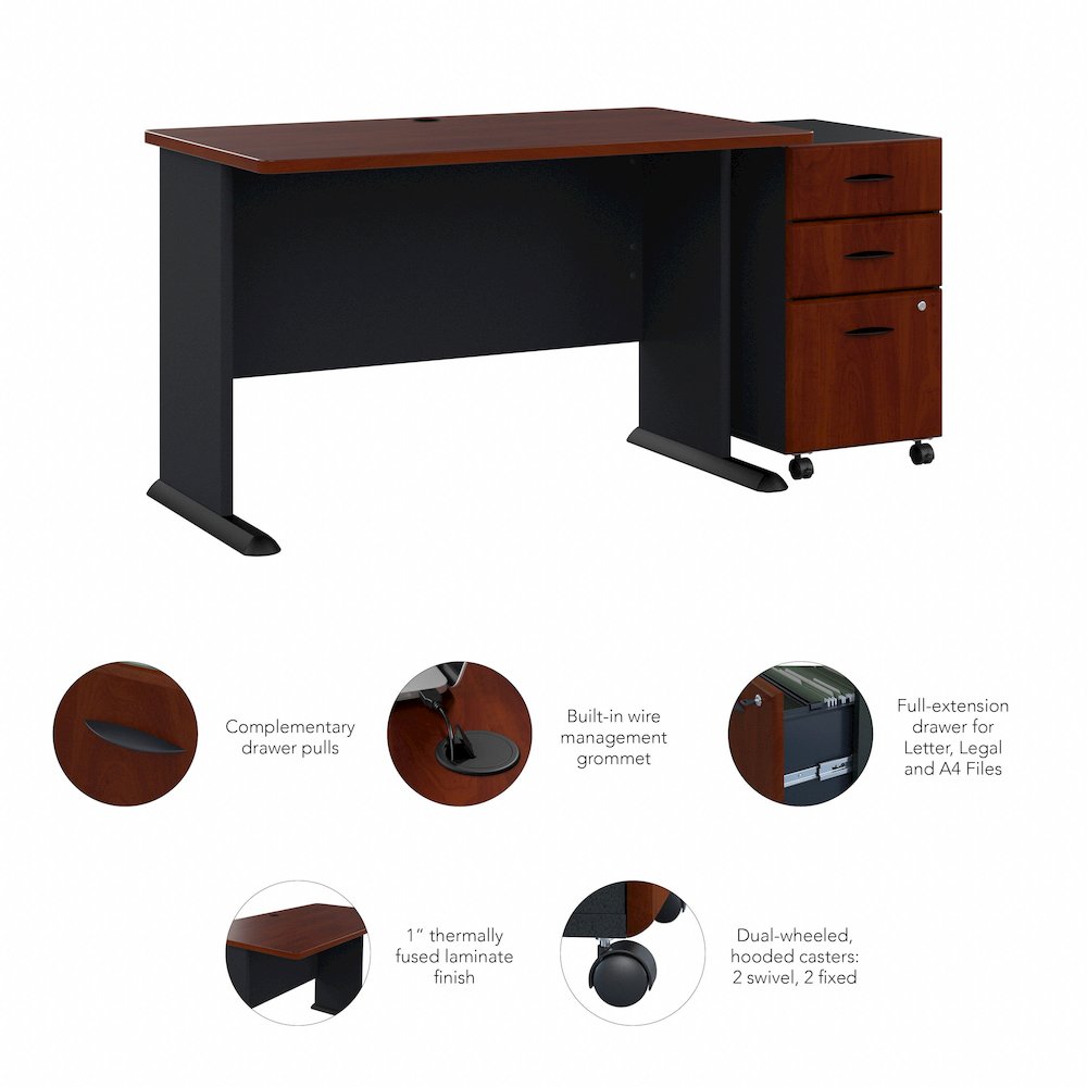 Series A 48W Desk with Mobile File Cabinet. Picture 8