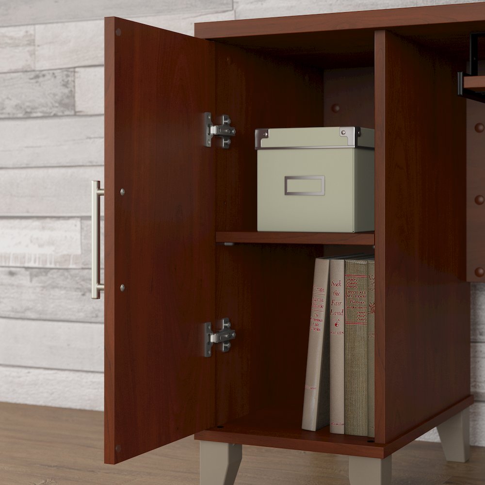 Somerset 72W L Shaped Desk with Hutch, Lateral File Cabinet and Bookcase. Picture 3