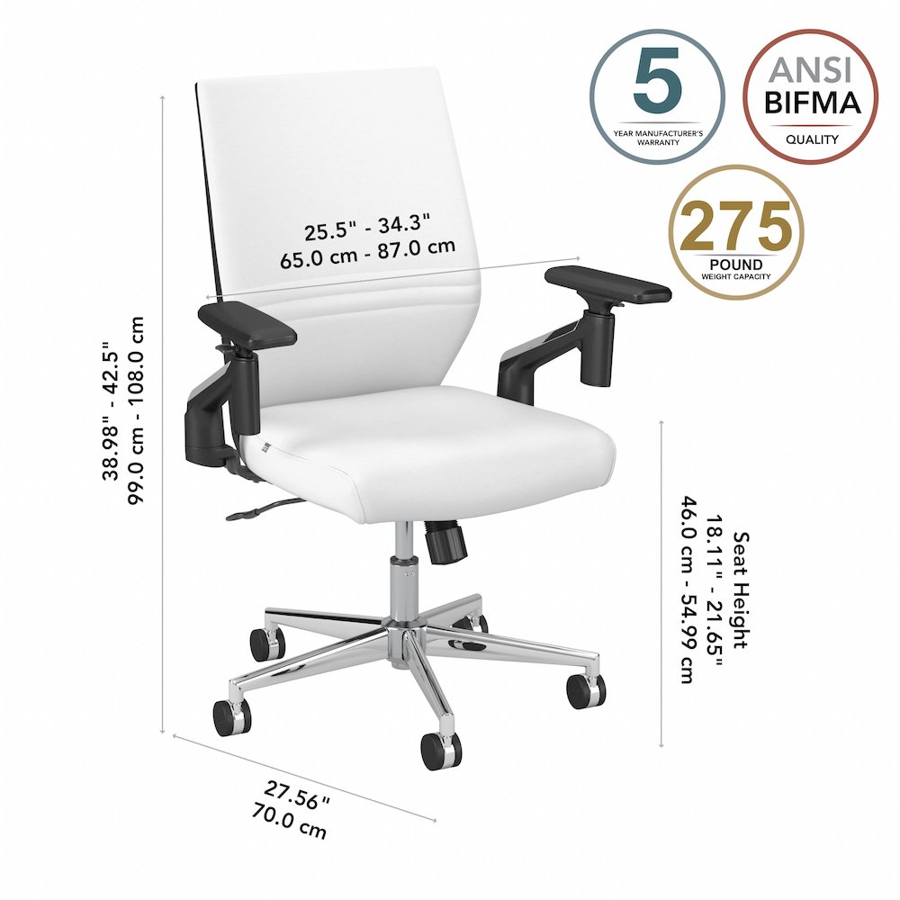 Move 60 Series Mid Back Leather Office Chair. Picture 10
