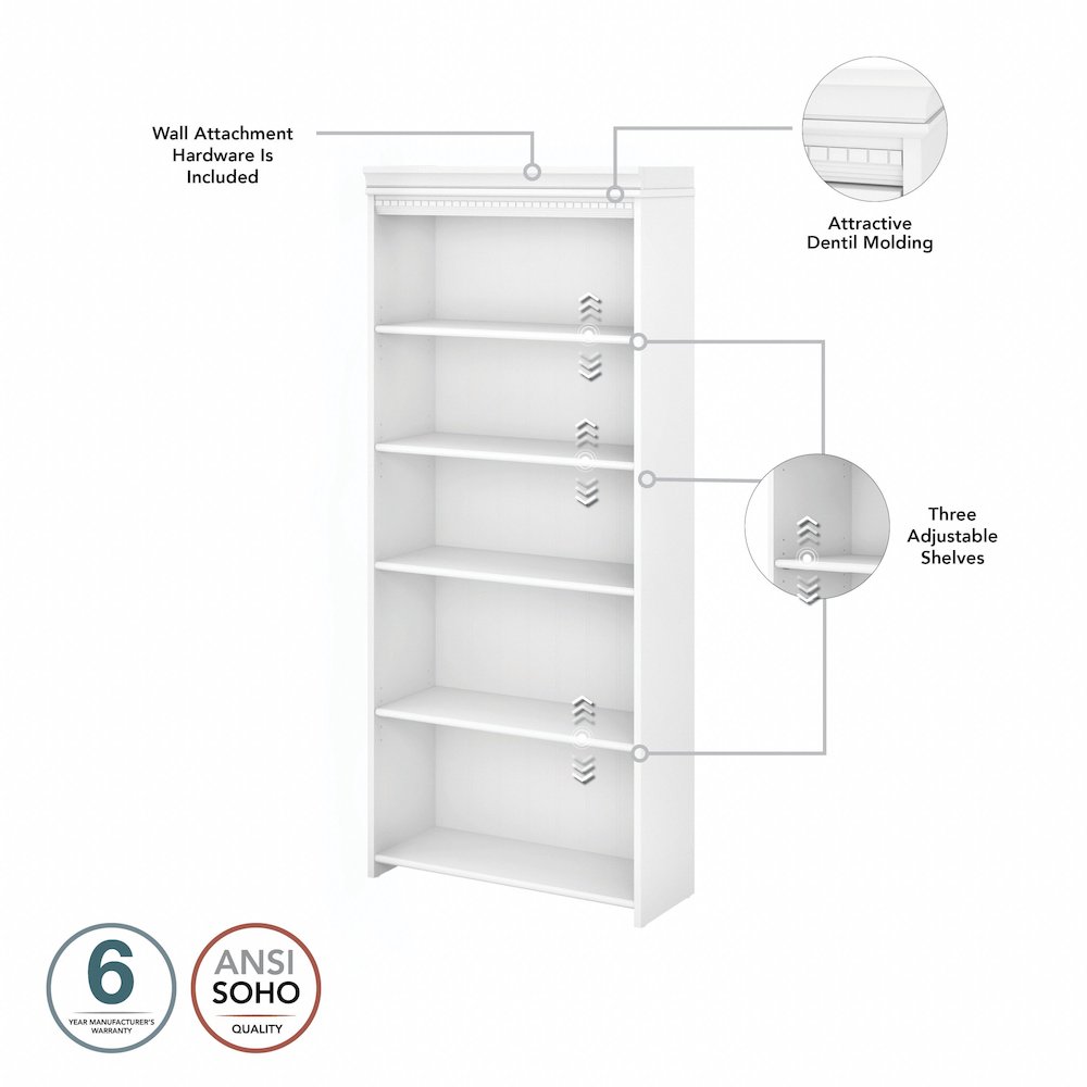 Fairview Tall 5 Shelf Bookcase. Picture 4