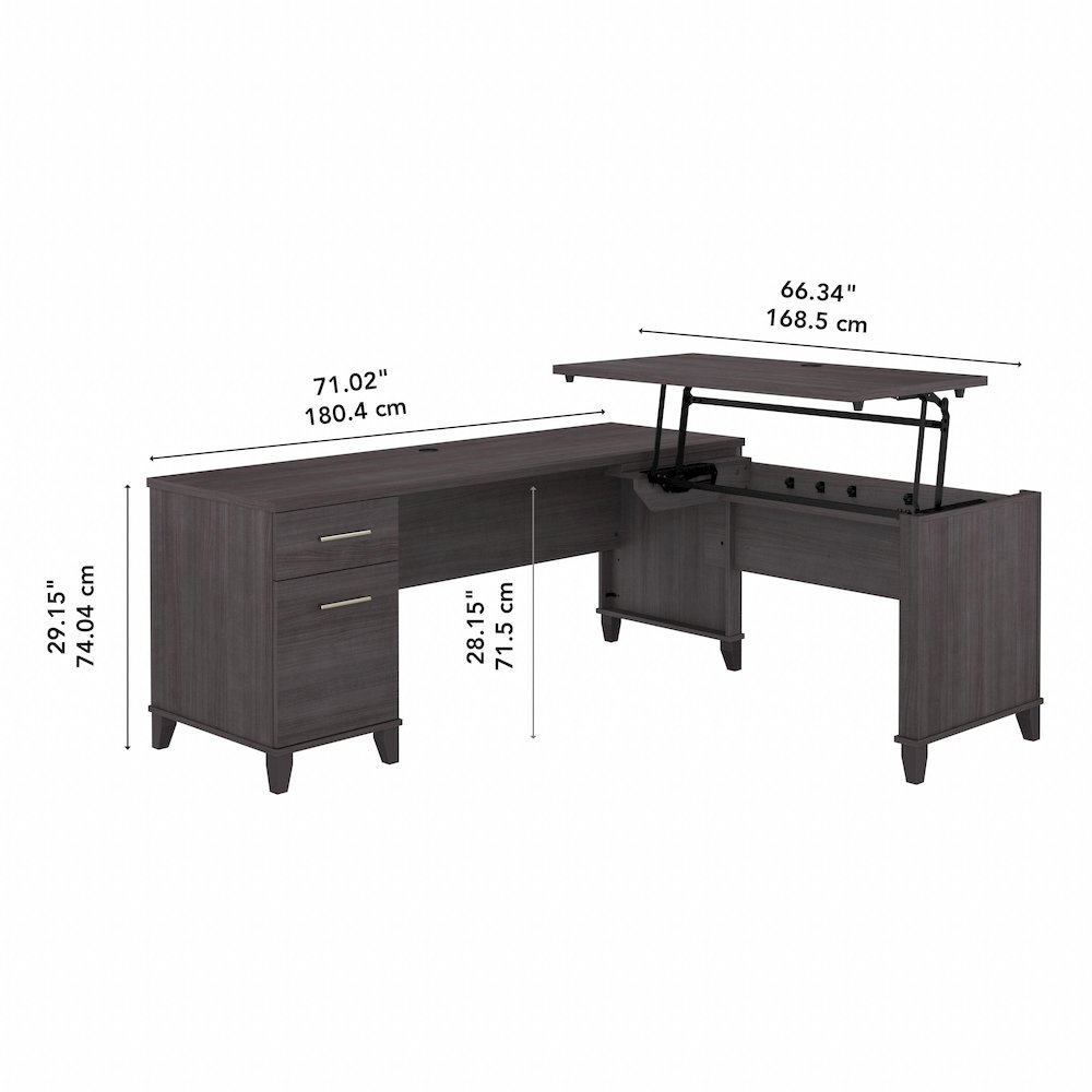 Somerset 72W 3 Position Sit to Stand L Shaped Desk. Picture 10
