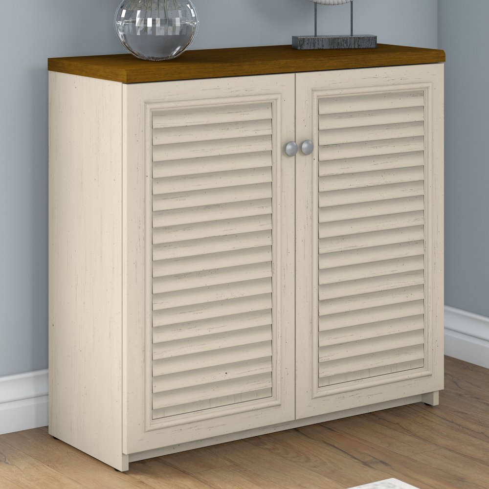 Fairview Small Storage Cabinet with Doors and Shelves. Picture 2