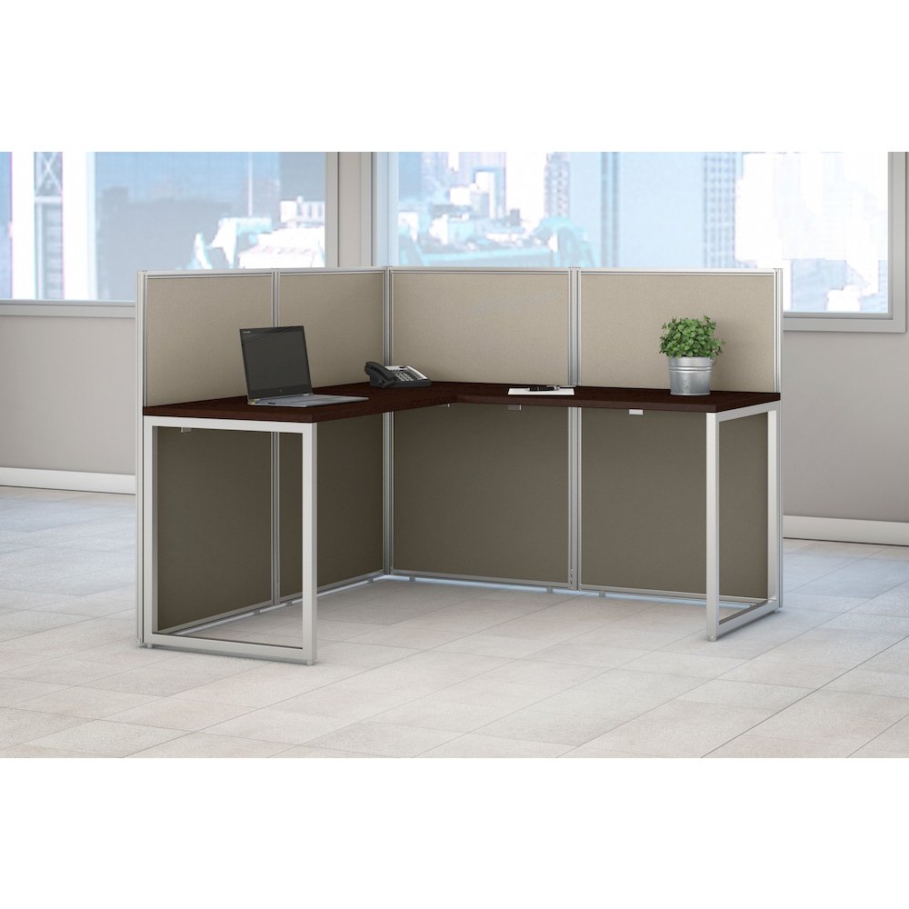 Easy Office 60W L Shaped Cubicle Desk Workstation with 45H Panels. Picture 2