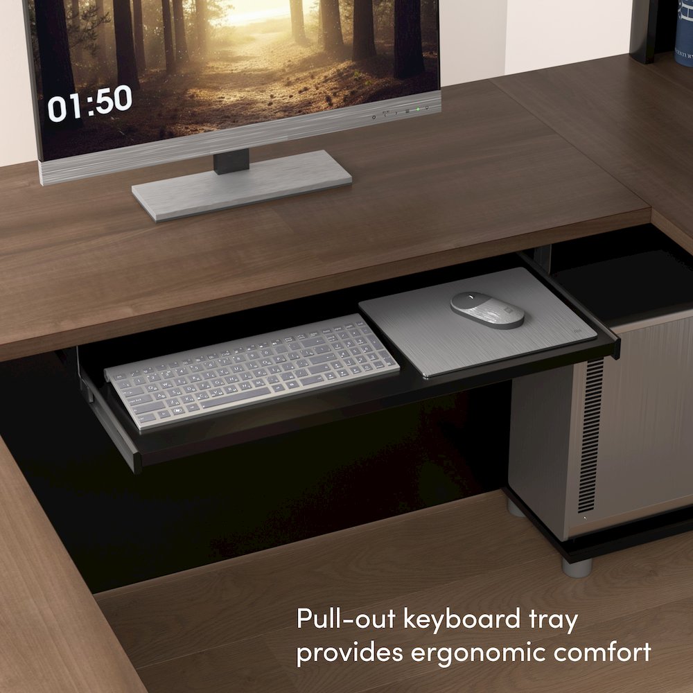 72W L-Shaped Desk with Pedestal. Picture 6