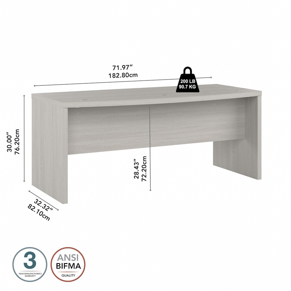 Echo 72W Bow Front Desk. Picture 7