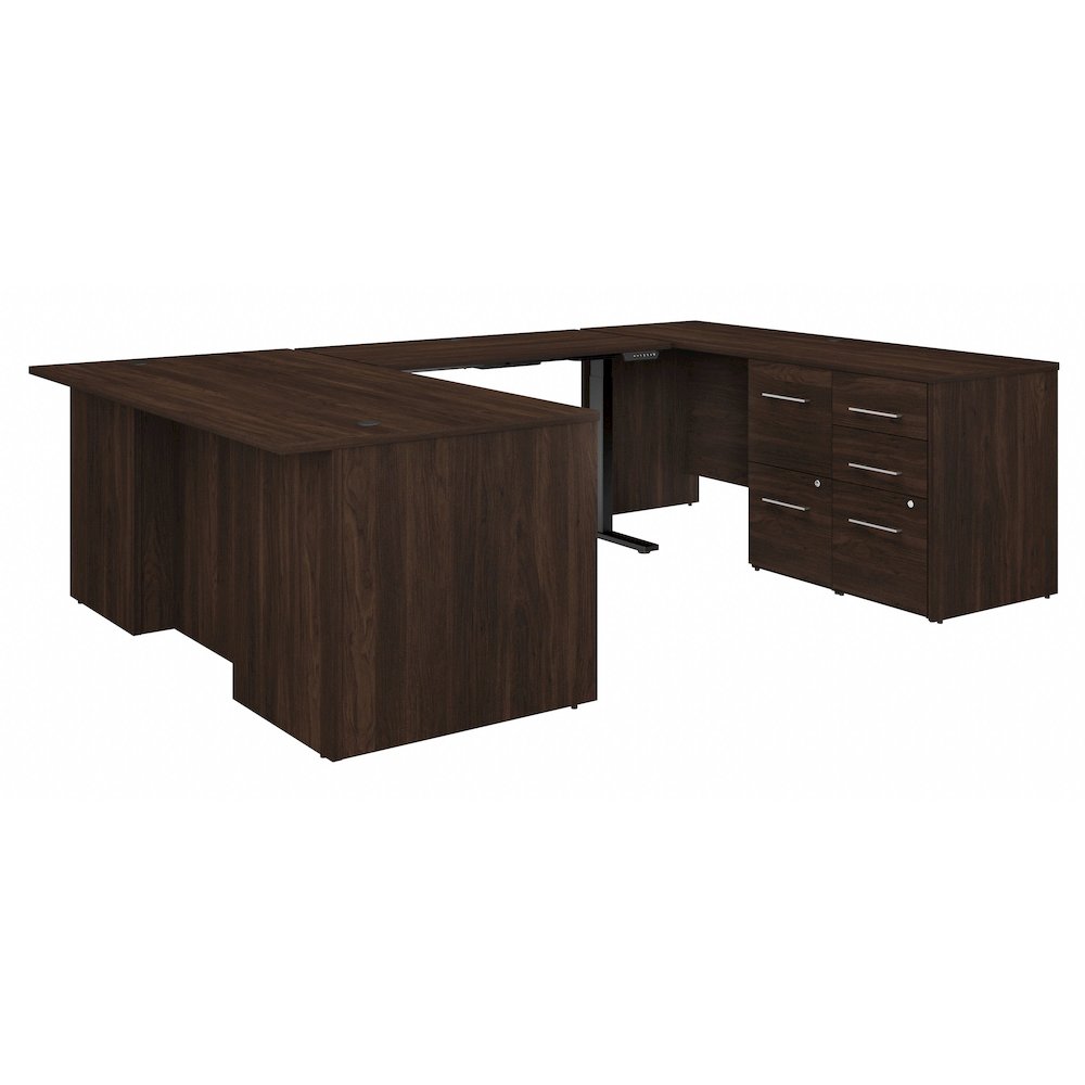 Office 500 72W Height Adjustable U Shaped Executive Desk with Drawers. Picture 1