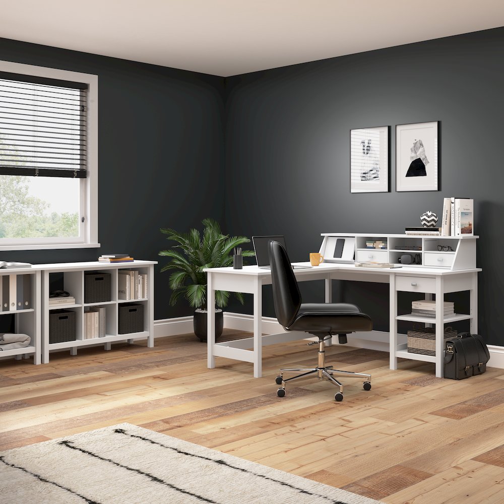 Broadview 54W Computer Desk with Shelves. Picture 3