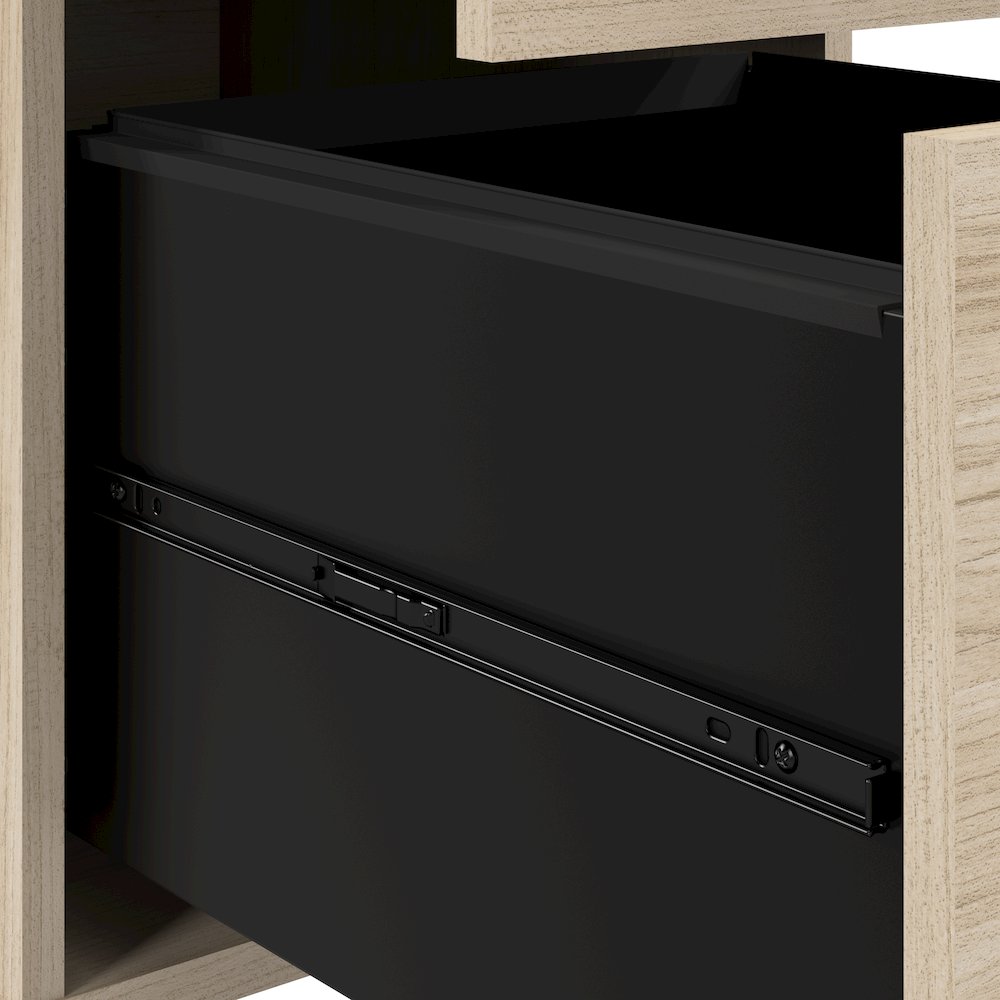 Vista 60W Desk with Splayed Metal Legs, Lateral File Cabinet, and Bookcase. Picture 8