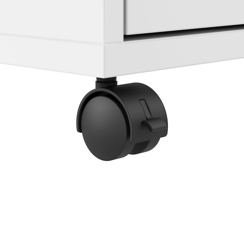 Hustle 3 Drawer Rolling File Cabinet with Lock in White. Picture 8