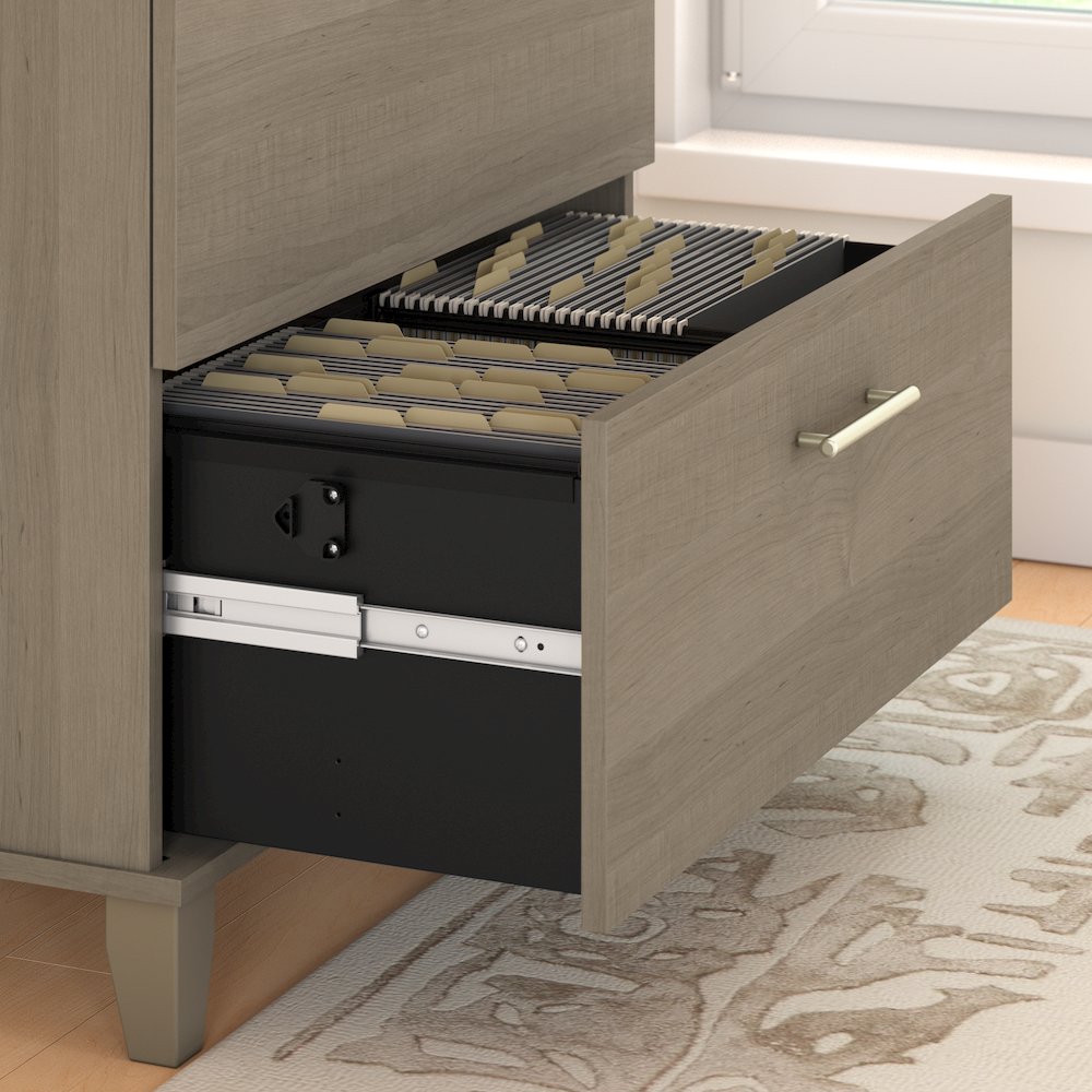 Somerset 60W L Shaped Desk with Hutch and Lateral File Cabinet. Picture 6