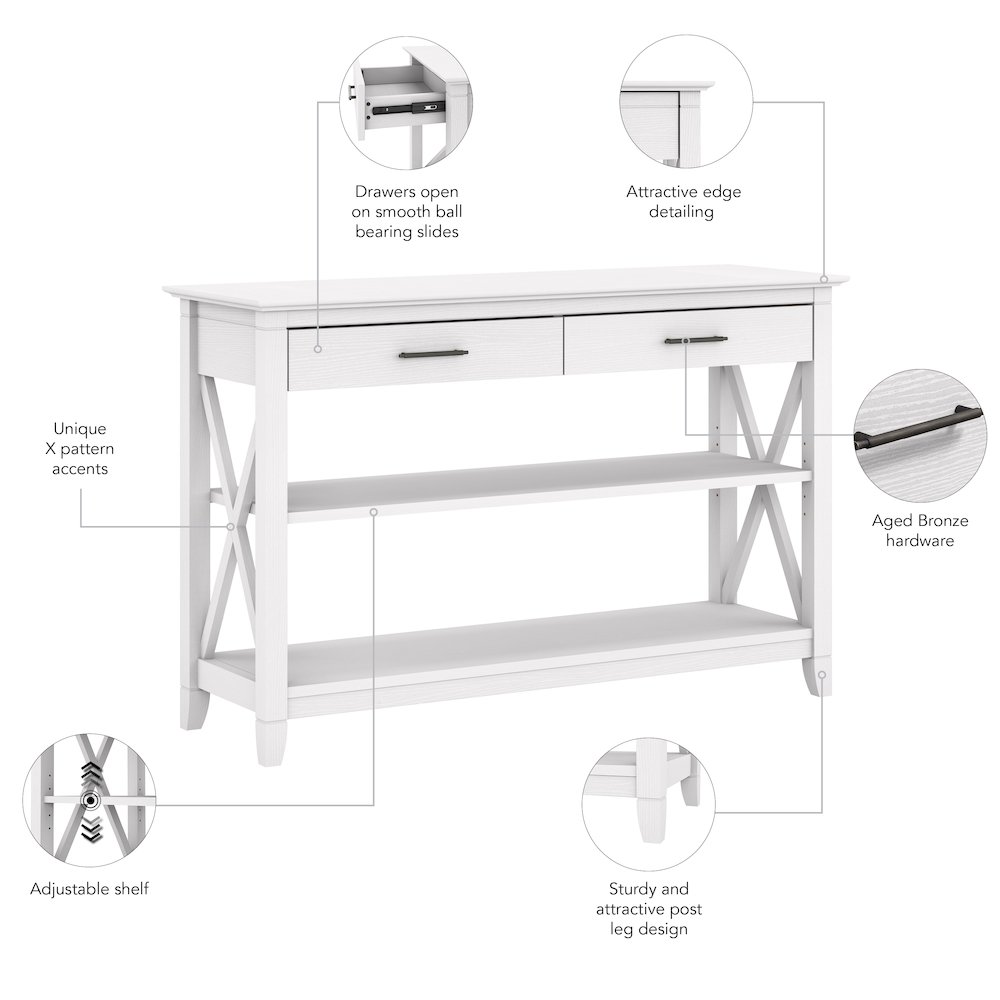 Key West Console Table with Drawers and Shelves. Picture 8