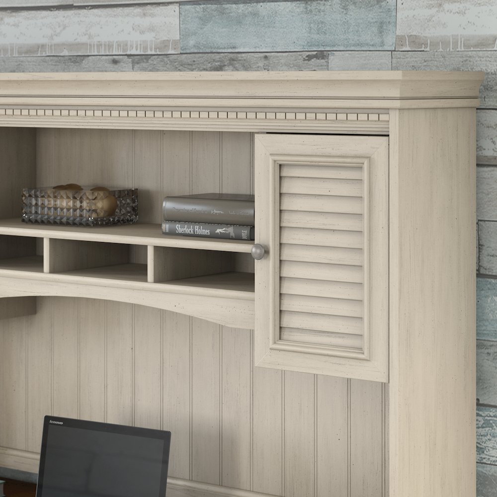 Fairview 60W L Shaped Desk with Hutch, Lateral File Cabinet and 5 Shelf Bookcase. Picture 6